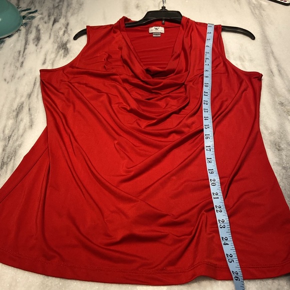 Worthington Women’s Sleeveless Plunge Neck Cowel look Blouse - Picture 5 of 6